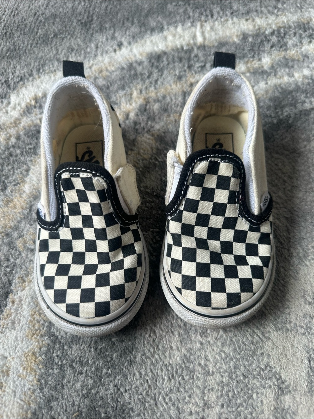 Vans Kids Checkerboard Slip-On Sneakers - Black & White